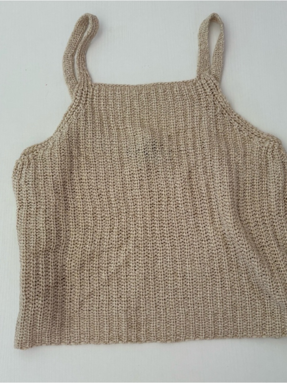 NWT Brown Knit Tank crop top with Spaghetti Straps